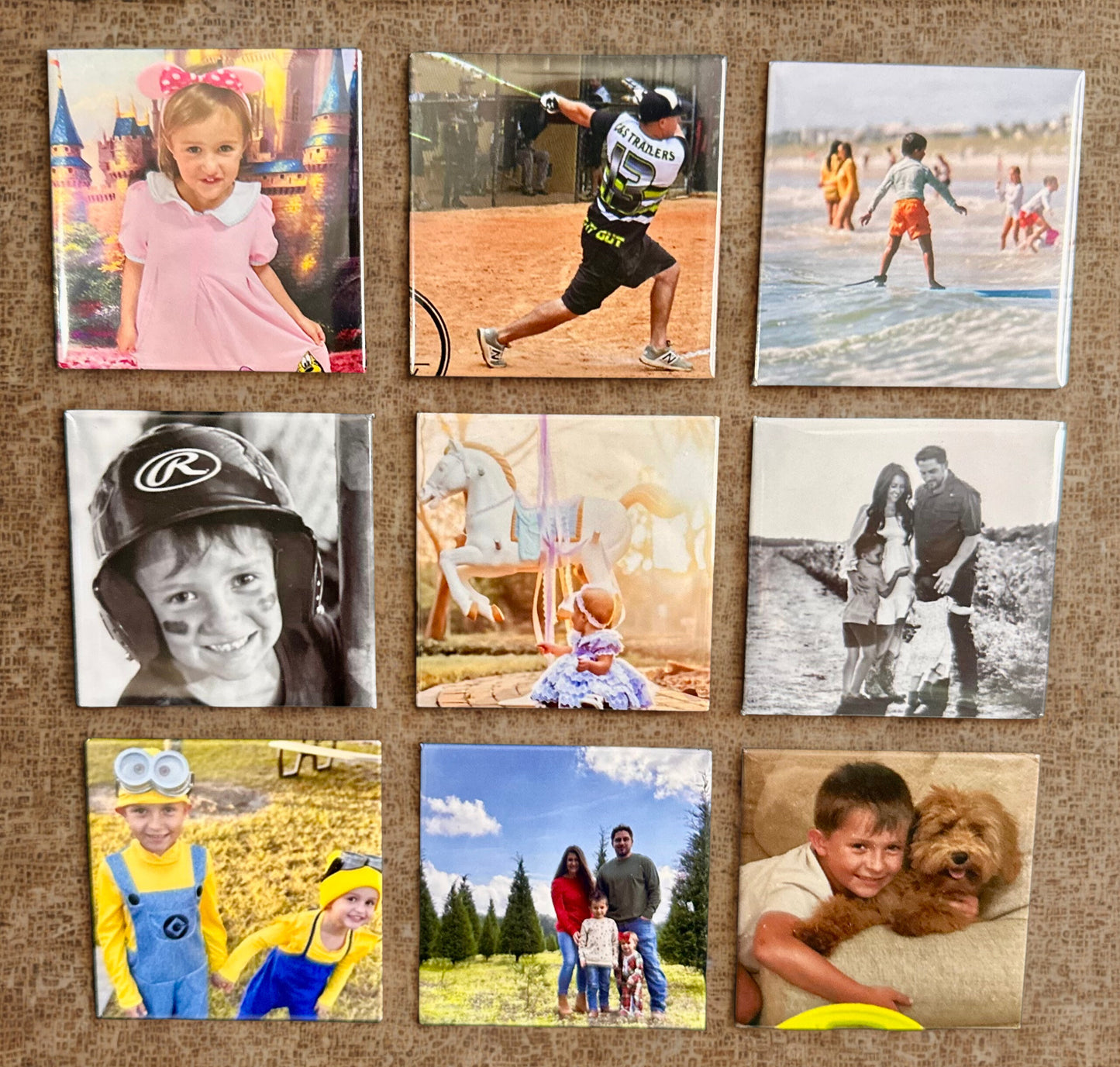 Custom Photo Magnets  (Set of 9) - Personalized Square Magnets
